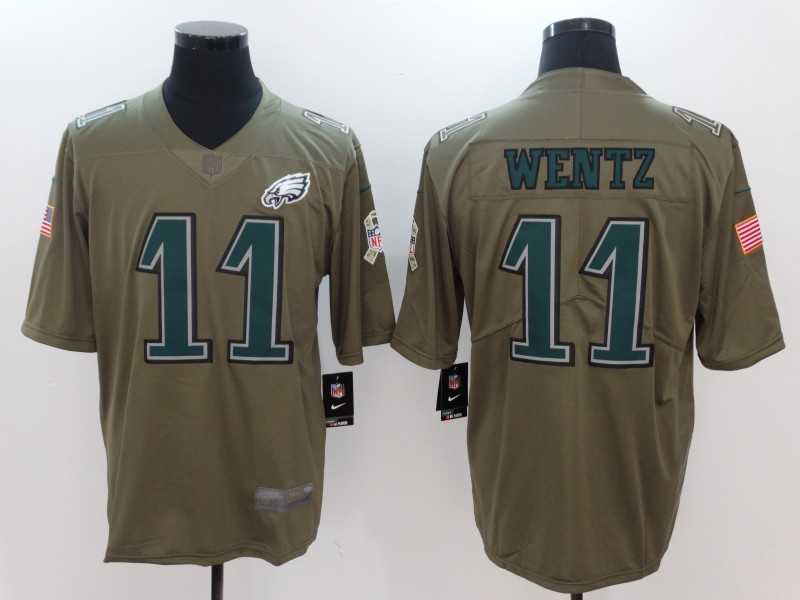 NIke Philadelphia Eagles #11 Carson Wentz Olive Salute To Service Limited Jersey,We sell and wholesale NIke Philadelphia Eagles #11 Carson Wentz Olive Salute To Service Limited Jersey on line form chian!