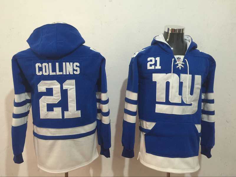 New York Giants #21 Landon Collins Blue All Stitched Hooded Sweatshirt,We sell and wholesale New York Giants #21 Landon Collins Blue All Stitched Hooded Sweatshirt on line form chian!