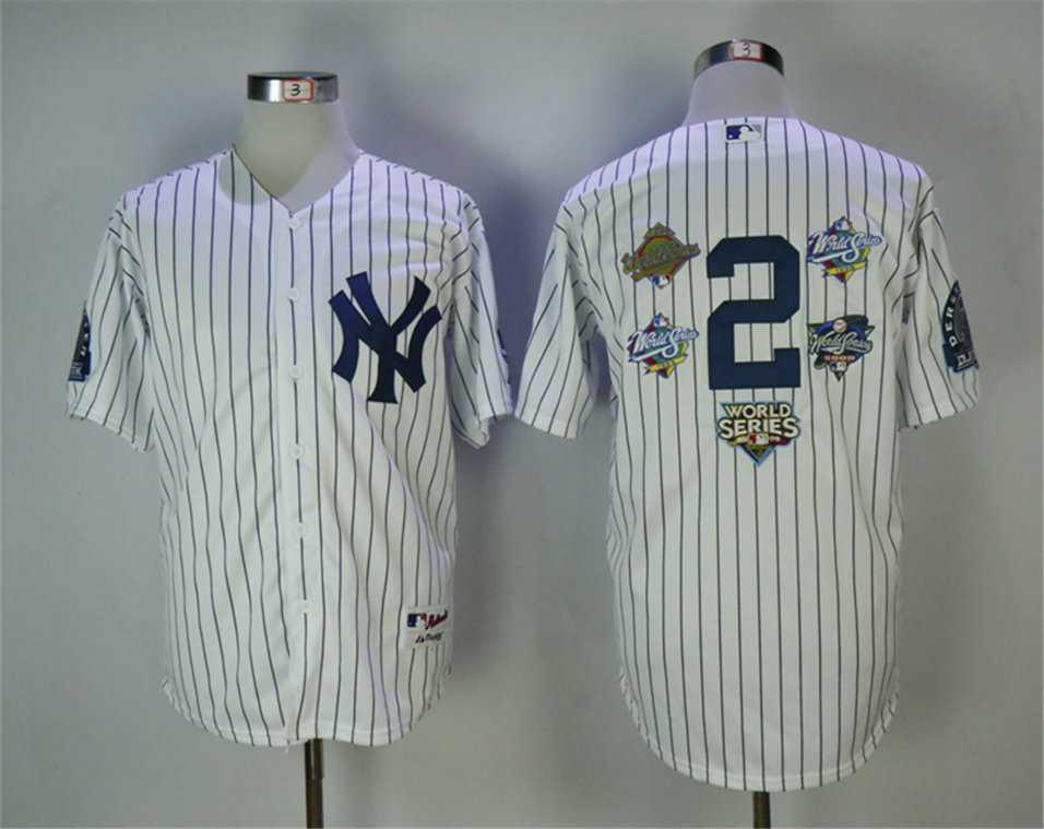 New York Yankees #2 Derek Jeter White 5x MLB World Series Champions Cool Base Stitched MLB Jerseys,We sell and wholesale New York Yankees #2 Derek Jeter White 5x MLB World Series Champions Cool Base Stitched MLB Jerseys on line form chian!