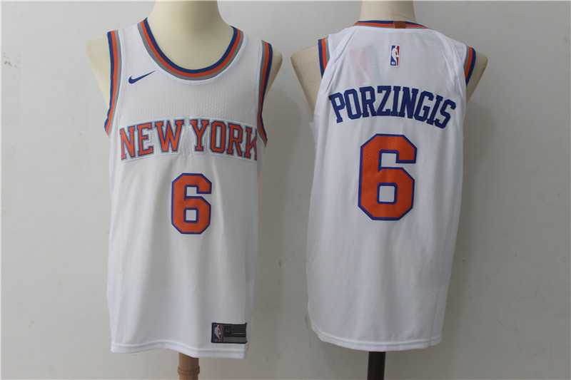 Nike New York Knicks #6 Kristaps Porzingis White Stitched NBA Jersey,We sell and wholesale Nike New York Knicks #6 Kristaps Porzingis White Stitched NBA Jersey on line form chian!