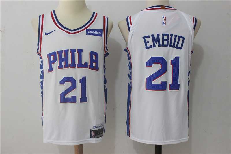 Nike Philadelphia 76ers #21 Joel Embiid White Stitched NBA Jersey,We sell and wholesale Nike Philadelphia 76ers #21 Joel Embiid White Stitched NBA Jersey on line form chian!
