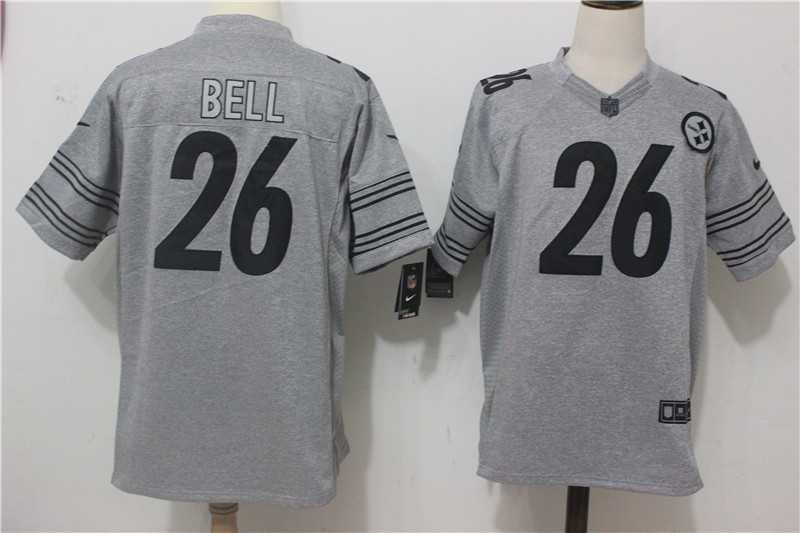Nike Pittsburgh Steelers #26 Bell Gray Gridiron Gray Limited Jersey,We sell and wholesale Nike Pittsburgh Steelers #26 Bell Gray Gridiron Gray Limited Jersey on line form chian!