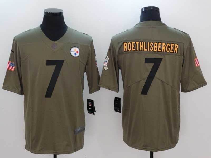 Nike Pittsburgh Steelers #7 Ben Roethlisberger Olive Salute To Service Limited Jersey,We sell and wholesale Nike Pittsburgh Steelers #7 Ben Roethlisberger Olive Salute To Service Limited Jersey on line form chian!