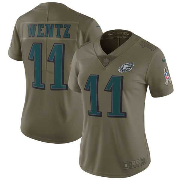 Women Nike Philadelphia Eagles #11 Carson Wentz Olive Salute To Service Limited Jersey,We sell and wholesale Women Nike Philadelphia Eagles #11 Carson Wentz Olive Salute To Service Limited Jersey on line form chian!