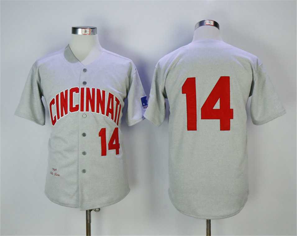 Cincinnati Reds #14 Pete Rose Gray Throwback Stitched MLB Jerseys,We sell and wholesale Cincinnati Reds #14 Pete Rose Gray Throwback Stitched MLB Jerseys on line form chian!