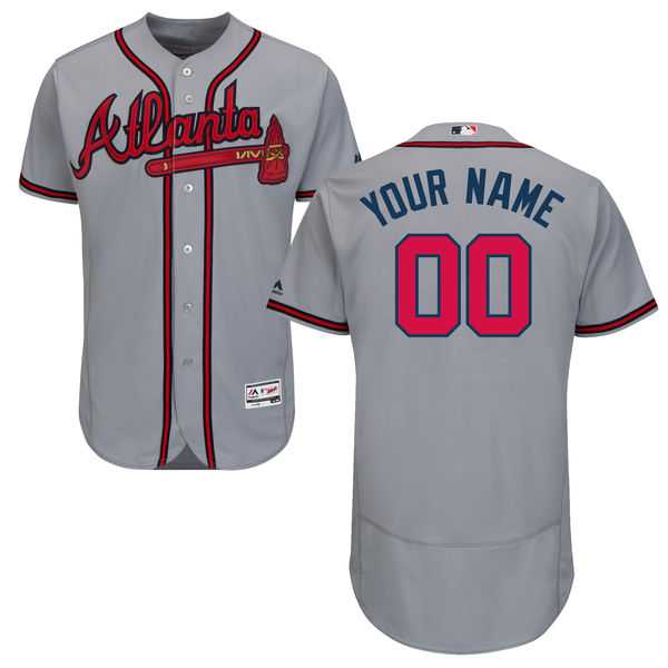Customized Men's Atlanta Braves Gray Flexbase Jersey,We sell and wholesale Customized Men's Atlanta Braves Gray Flexbase Jersey on line form chian!