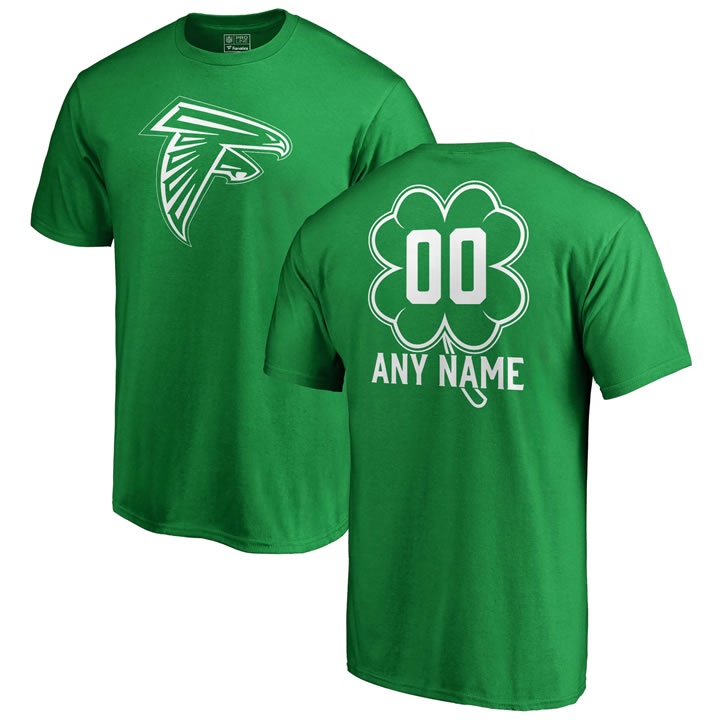 Customized Men's Atlanta Falcons NFL Pro Line by Fanatics Branded Kelly Green St. Patrick's Day Personalized Name & Number T-Shirt,We sell and wholesale Customized Men's Atlanta Falcons NFL Pro Line by Fanatics Branded Kelly Green St. Patrick's Day Personalized Name & Number T-Shirt on line form chian!