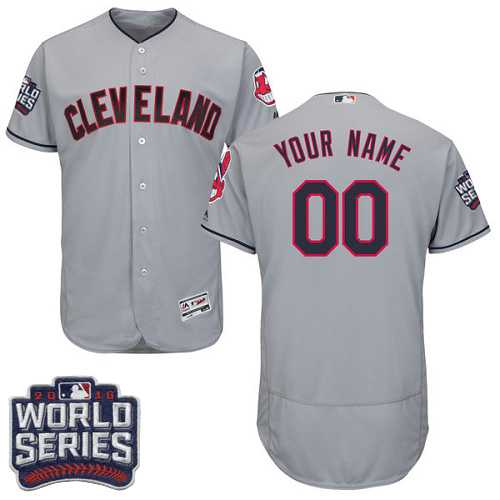 Customized Men's Cleveland Indians Gray World Series Flexbase Jersey,We sell and wholesale Customized Men's Cleveland Indians Gray World Series Flexbase Jersey on line form chian!