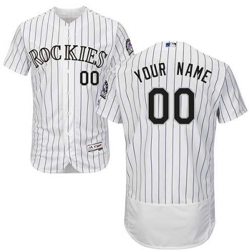 Customized Men's Colorado Rockies White Flexbase Jersey,We sell and wholesale Customized Men's Colorado Rockies White Flexbase Jersey on line form chian!