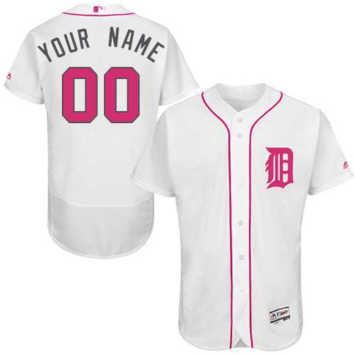 Customized Men's Detroit Tigers White Mother's Day Flexbase Jersey,We sell and wholesale Customized Men's Detroit Tigers White Mother's Day Flexbase Jersey on line form chian!