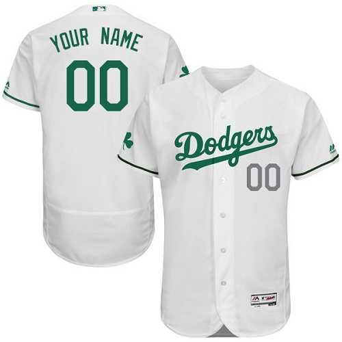 Customized Men's Los Angeles Dodgers White St. Patrick's Day Flexbase Jersey,We sell and wholesale Customized Men's Los Angeles Dodgers White St. Patrick's Day Flexbase Jersey on line form chian!