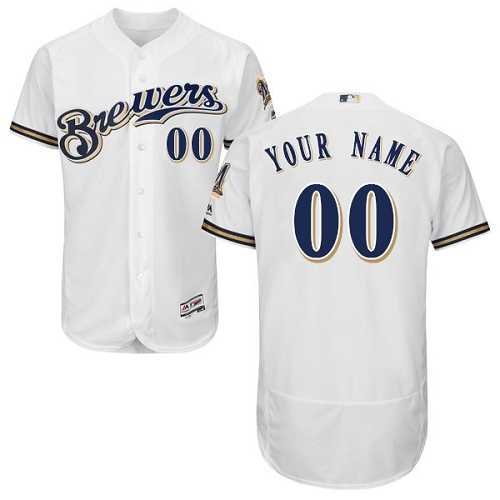 Customized Men's Milwaukee Brewers White Flexbase Jersey,We sell and wholesale Customized Men's Milwaukee Brewers White Flexbase Jersey on line form chian!