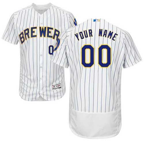 Customized Men's Milwaukee Brewers White Flexbase Player Jersey,We sell and wholesale Customized Men's Milwaukee Brewers White Flexbase Player Jersey on line form chian!