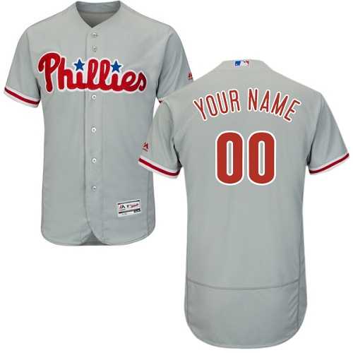 Customized Men's Philadelphia Phillies Gray Flexbase Jersey,We sell and wholesale Customized Men's Philadelphia Phillies Gray Flexbase Jersey on line form chian!