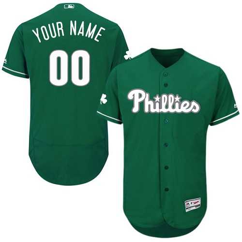 Customized Men's Philadelphia Phillies Green Celtic Flexbase Jersey,We sell and wholesale Customized Men's Philadelphia Phillies Green Celtic Flexbase Jersey on line form chian!