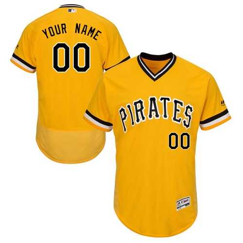 Customized Men's Pittsburgh Pirates Yellow Throwback Flexbase Jersey,We sell and wholesale Customized Men's Pittsburgh Pirates Yellow Throwback Flexbase Jersey on line form chian!