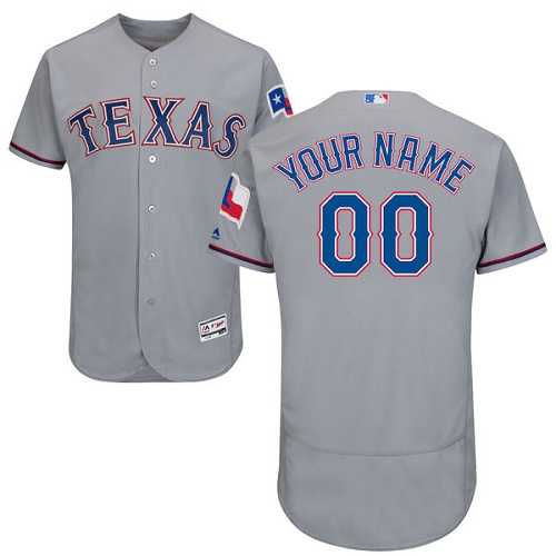 Customized Men's Texas Rangers Gray Flexbase Jersey,We sell and wholesale Customized Men's Texas Rangers Gray Flexbase Jersey on line form chian!