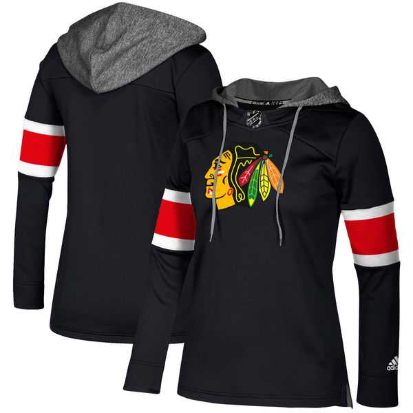 Customized Women Blackhawks Black All Stitched Hooded Sweatshirt1,We sell and wholesale Customized Women Blackhawks Black All Stitched Hooded Sweatshirt1 on line form chian!