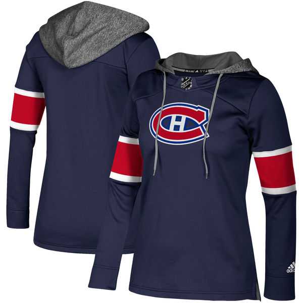 Customized Women Canadiens Navy All Stitched Hooded Sweatshirt,We sell and wholesale Customized Women Canadiens Navy All Stitched Hooded Sweatshirt on line form chian!