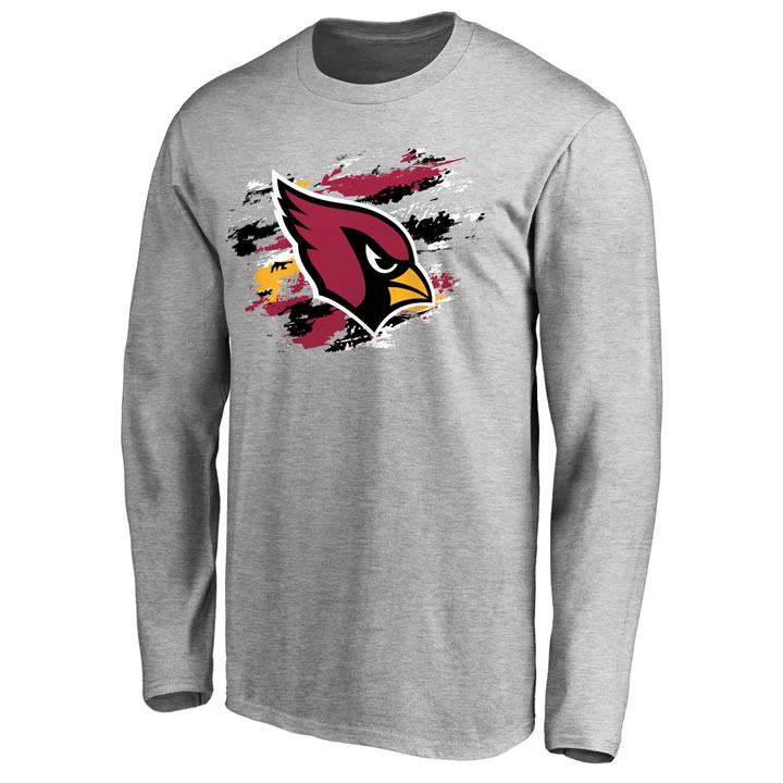 Men's Arizona Cardinals NFL Pro Line Ash True Colors Long Sleeve T-Shirt 90Hou,We sell and wholesale Men's Arizona Cardinals NFL Pro Line Ash True Colors Long Sleeve T-Shirt 90Hou on line form chian!