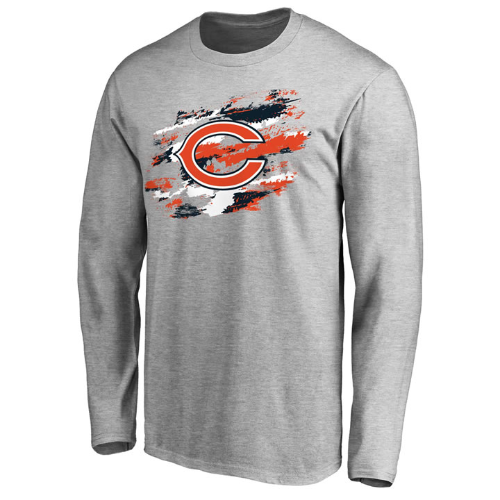 Men's Chicago Bears NFL Pro Line Ash True Colors Long Sleeve T-Shirt 90Hou,We sell and wholesale Men's Chicago Bears NFL Pro Line Ash True Colors Long Sleeve T-Shirt 90Hou on line form chian!