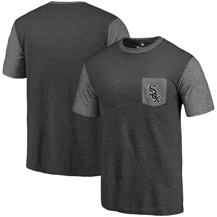 Men's Chicago White Sox Fanatics Branded Black-Heather Gray Refresh Pocket T-Shirt 90Hou,We sell and wholesale Men's Chicago White Sox Fanatics Branded Black-Heather Gray Refresh Pocket T-Shirt 90Hou on line form chian!