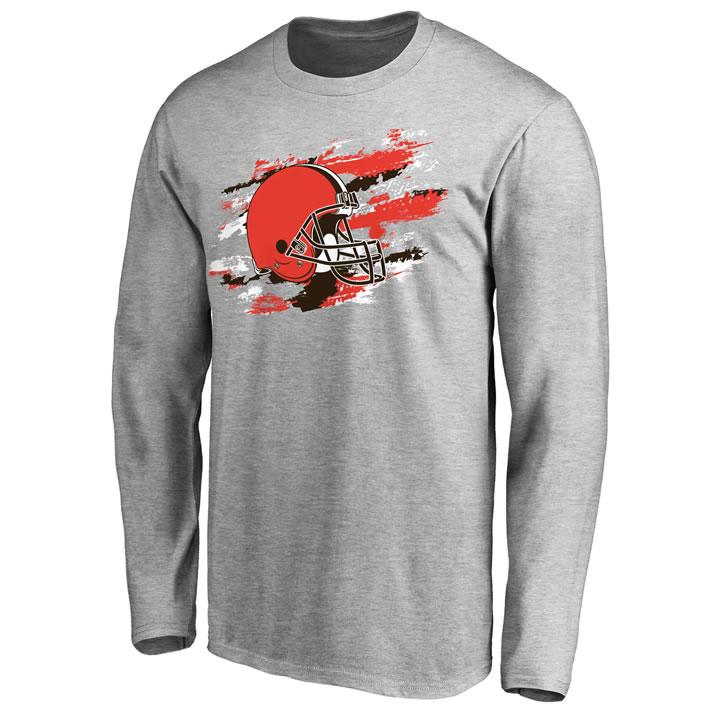 Men's Cleveland Browns NFL Pro Line Ash True Colors Long Sleeve T-Shirt 90Hou,We sell and wholesale Men's Cleveland Browns NFL Pro Line Ash True Colors Long Sleeve T-Shirt 90Hou on line form chian!