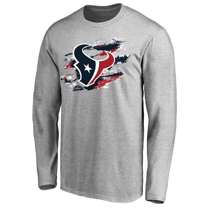 Men's Houston Texans NFL Pro Line Ash True Colors Long Sleeve T-Shirt 90Hou,We sell and wholesale Men's Houston Texans NFL Pro Line Ash True Colors Long Sleeve T-Shirt 90Hou on line form chian!