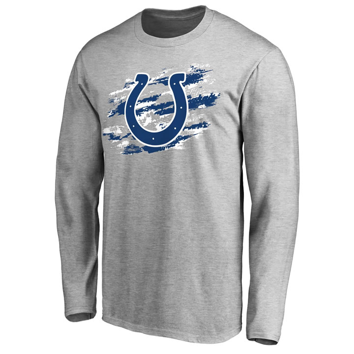 Men's Indianapolis Colts NFL Pro Line Ash True Colors Long Sleeve T-Shirt 90Hou,We sell and wholesale Men's Indianapolis Colts NFL Pro Line Ash True Colors Long Sleeve T-Shirt 90Hou on line form chian!