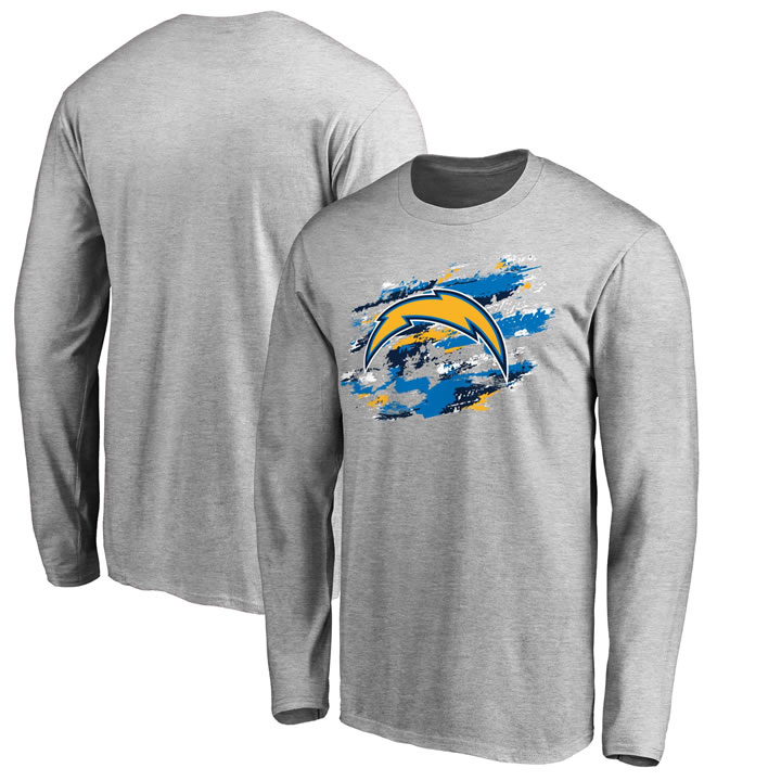 Men's Los Angeles Chargers Fanatics Branded Heather Gray True Colors Long Sleeve T-Shirt 90Hou,We sell and wholesale Men's Los Angeles Chargers Fanatics Branded Heather Gray True Colors Long Sleeve T-Shirt 90Hou on line form chian!
