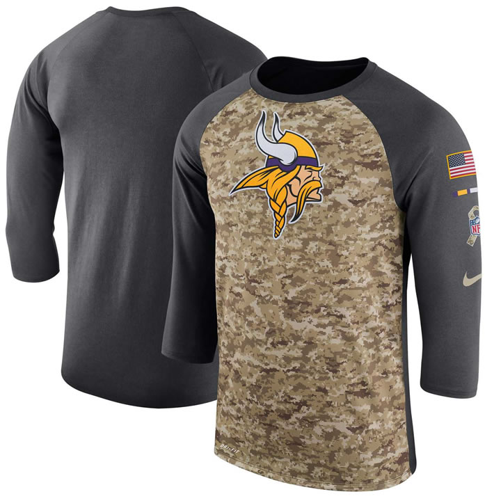 Men's Minnesota Vikings Nike Camo Anthracite Salute to Service Sideline Legend Performance Three-Quarter Sleeve T-Shirt 90Hou,We sell and wholesale Men's Minnesota Vikings Nike Camo Anthracite Salute to Service Sideline Legend Performance Three-Quarter Sleeve T-Shirt 90Hou on line form chian!