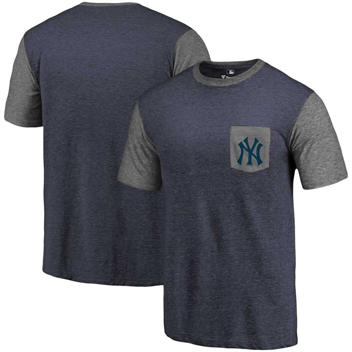 Men's New York Yankees Fanatics Branded Navy-Heathered Gray Refresh Pocket T-Shirt 90Hou,We sell and wholesale Men's New York Yankees Fanatics Branded Navy-Heathered Gray Refresh Pocket T-Shirt 90Hou on line form chian!