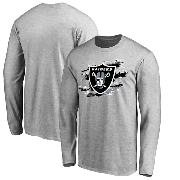 Men's Oakland Raiders NFL Pro Line by Fanatics Branded Heathered Gray True Colors Long Sleeve T-Shirt 90Hou,We sell and wholesale Men's Oakland Raiders NFL Pro Line by Fanatics Branded Heathered Gray True Colors Long Sleeve T-Shirt 90Hou on line form chian!