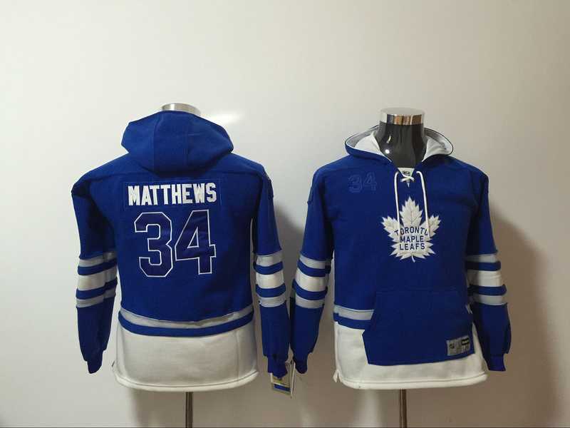 Toronto Maple Leafs #34 Auston Matthews Blue Youth All Stitched Hooded Sweatshirt,We sell and wholesale Toronto Maple Leafs #34 Auston Matthews Blue Youth All Stitched Hooded Sweatshirt on line form chian!
