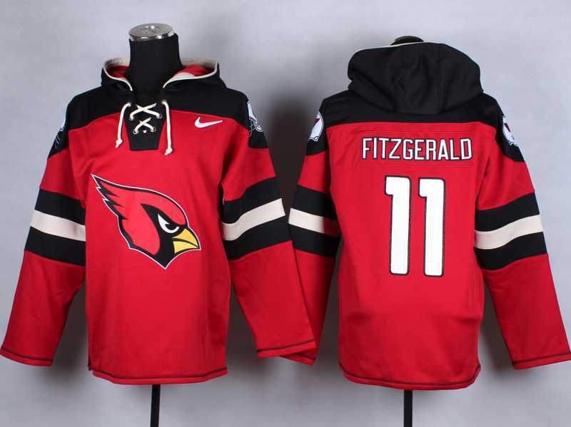 Arizona Cardinals #11 Larry Fitzgerald Red Player Stitched Pullover NFL Hoodie,We sell and wholesale Arizona Cardinals #11 Larry Fitzgerald Red Player Stitched Pullover NFL Hoodie on line form chian!