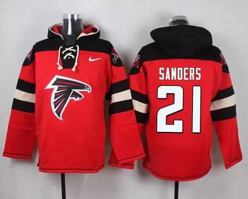 Atlanta Falcons #21 Deion Sanders Red Player Stitched Pullover NFL Hoodie,We sell and wholesale Atlanta Falcons #21 Deion Sanders Red Player Stitched Pullover NFL Hoodie on line form chian!