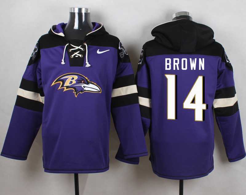 Baltimore Ravens #14 Marlon Brown Purple Player Stitched Pullover NFL Hoodie,We sell and wholesale Baltimore Ravens #14 Marlon Brown Purple Player Stitched Pullover NFL Hoodie on line form chian!