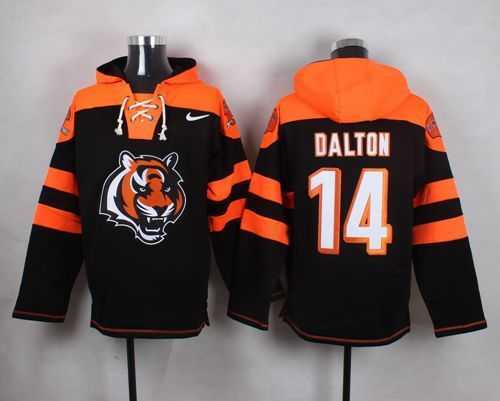Cincinnati Bengals #14 Andy Dalton Black Player Stitched Pullover NFL Hoodie,We sell and wholesale Cincinnati Bengals #14 Andy Dalton Black Player Stitched Pullover NFL Hoodie on line form chian!