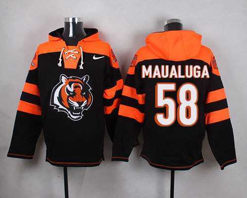 Cincinnati Bengals #58 Rey Maualuga Black Player Stitched Pullover NFL Hoodie,We sell and wholesale Cincinnati Bengals #58 Rey Maualuga Black Player Stitched Pullover NFL Hoodie on line form chian!