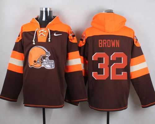 Cleveland Browns #32 Jim Brown Brown Player Stitched Pullover NFL Hoodie,We sell and wholesale Cleveland Browns #32 Jim Brown Brown Player Stitched Pullover NFL Hoodie on line form chian!