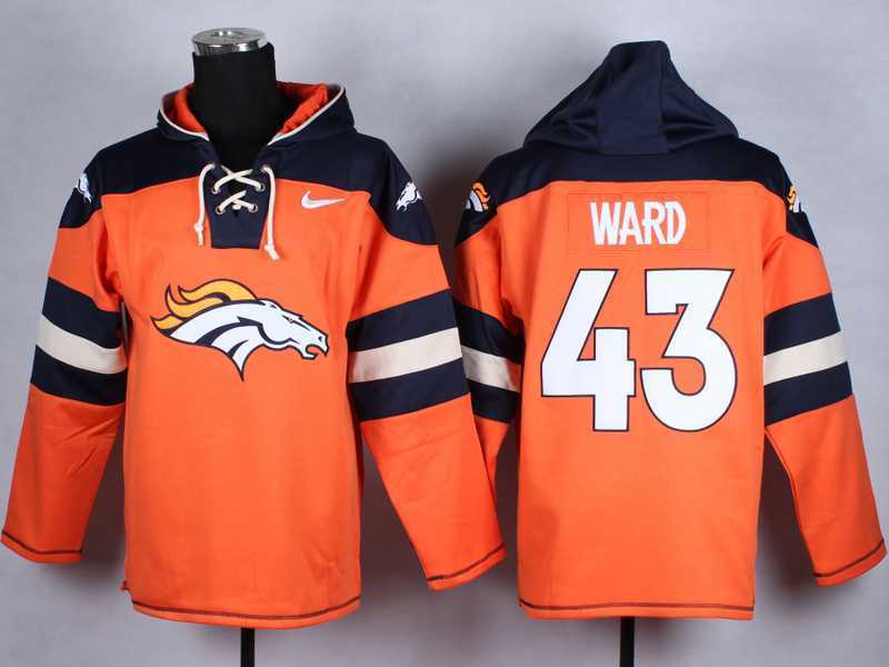 Denver Broncos #43 T.J. Ward Orange Player Stitched Pullover NFL Hoodie,We sell and wholesale Denver Broncos #43 T.J. Ward Orange Player Stitched Pullover NFL Hoodie on line form chian!