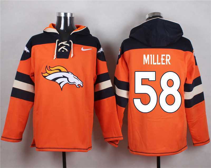 Denver Broncos #58 Von Miller Orange Player Stitched Pullover NFL Hoodie,We sell and wholesale Denver Broncos #58 Von Miller Orange Player Stitched Pullover NFL Hoodie on line form chian!