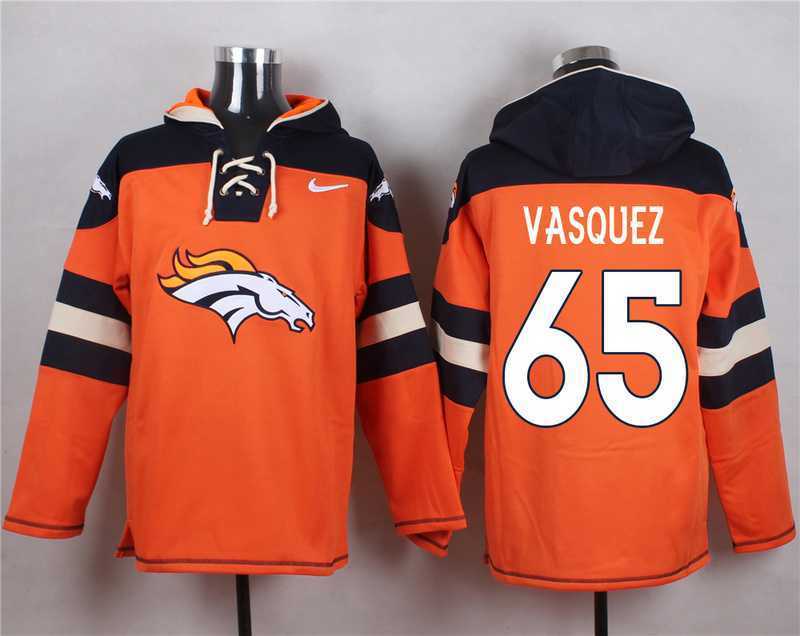 Denver Broncos #65 Louis Vasquez Orange Player Stitched Pullover NFL Hoodie,We sell and wholesale Denver Broncos #65 Louis Vasquez Orange Player Stitched Pullover NFL Hoodie on line form chian!