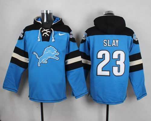Detroit Lions #23 Darius Slay Blue Player Stitched Pullover NFL Hoodie,We sell and wholesale Detroit Lions #23 Darius Slay Blue Player Stitched Pullover NFL Hoodie on line form chian!