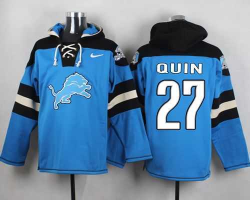 Detroit Lions #27 Glover Quin Blue Player Stitched Pullover NFL Hoodie,We sell and wholesale Detroit Lions #27 Glover Quin Blue Player Stitched Pullover NFL Hoodie on line form chian!