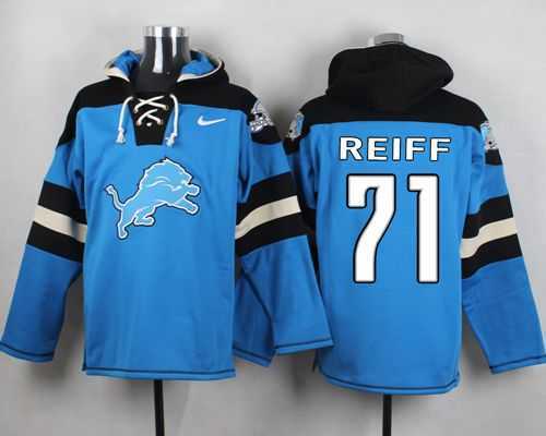 Detroit Lions #71 Riley Reiff Blue Player Stitched Pullover NFL Hoodie,We sell and wholesale Detroit Lions #71 Riley Reiff Blue Player Stitched Pullover NFL Hoodie on line form chian!
