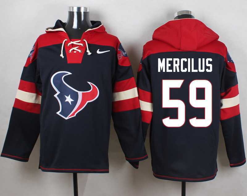 Houston Texans #59 Whitney Mercilus Navy Blue Player Stitched Pullover NFL Hoodie,We sell and wholesale Houston Texans #59 Whitney Mercilus Navy Blue Player Stitched Pullover NFL Hoodie on line form chian!