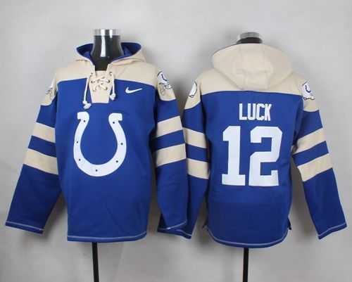 Indianapolis Colts #12 Andrew Luck Royal Blue Player Stitched Pullover NFL Hoodie,We sell and wholesale Indianapolis Colts #12 Andrew Luck Royal Blue Player Stitched Pullover NFL Hoodie on line form chian!