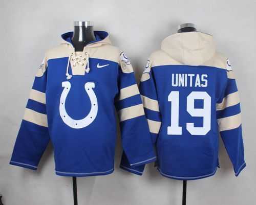 Indianapolis Colts #19 Johnny Unitas Royal Blue Player Stitched Pullover NFL Hoodie,We sell and wholesale Indianapolis Colts #19 Johnny Unitas Royal Blue Player Stitched Pullover NFL Hoodie on line form chian!
