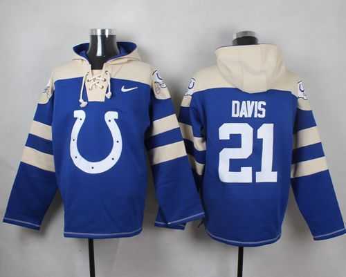 Indianapolis Colts #21 Vontae Davis Royal Blue Player Stitched Pullover NFL Hoodie,We sell and wholesale Indianapolis Colts #21 Vontae Davis Royal Blue Player Stitched Pullover NFL Hoodie on line form chian!